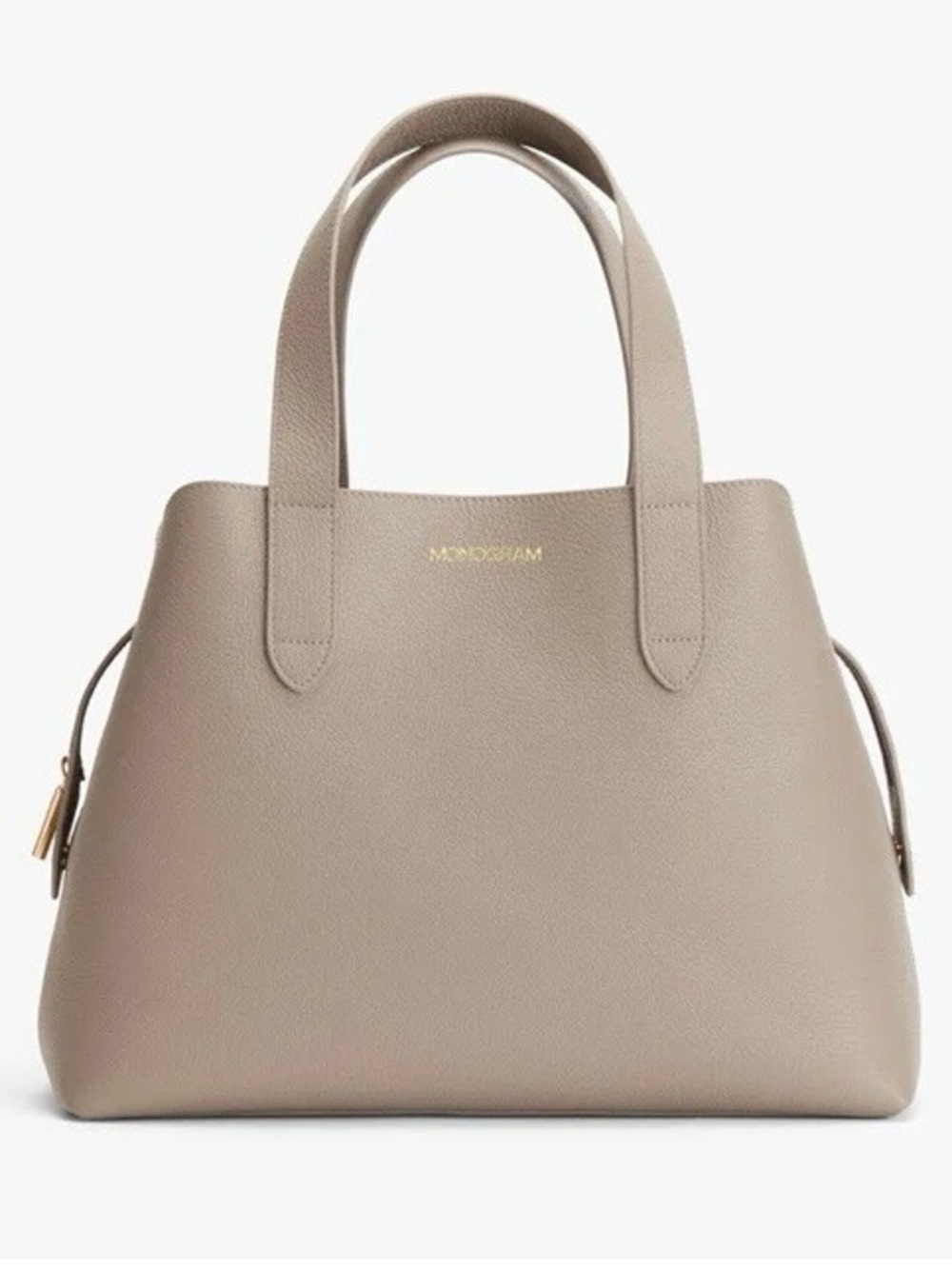 Cuyana Taupe Leather Tote Bag